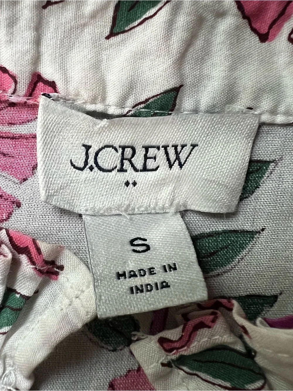 J. Crew 100% Cotton Printed Ruffle Placket Blouse Size S - Picture 5 of 8